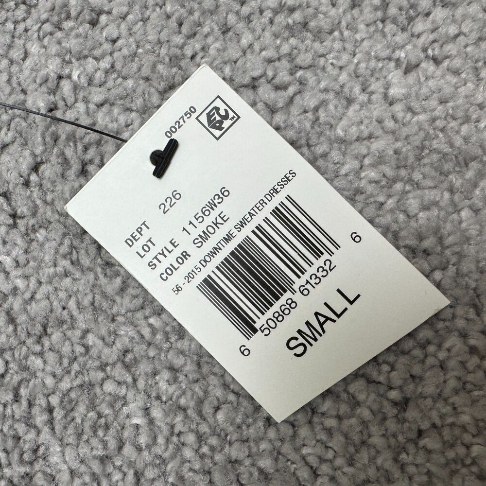 BCX Downtime A-Line Sweater Dress Womens Small smoke Gray Crew Neck Acrylic NWT - Picture 5 of 15